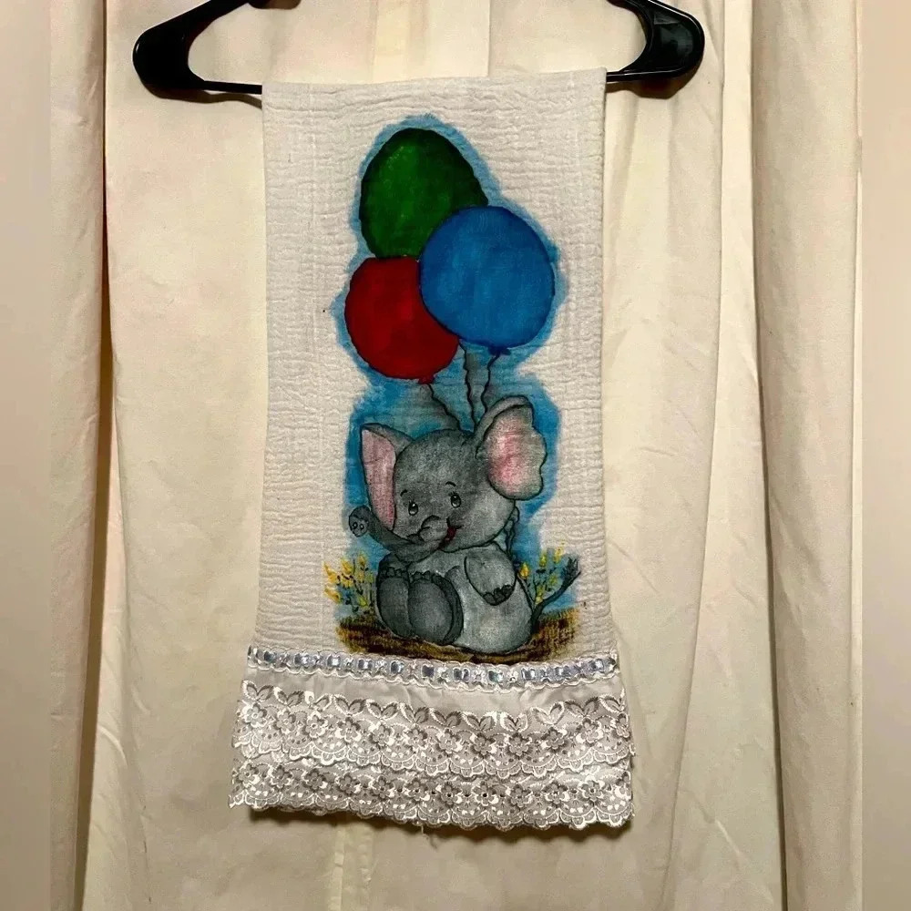 Hand‎ Painted Baby Elephant Swaddle Tapestry
